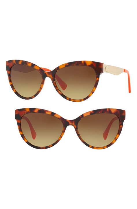 versace cat eye 57mm sunglasses orange brown
